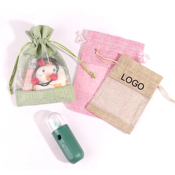 Organza Jute Burlap Drawstring Gift Bag 1