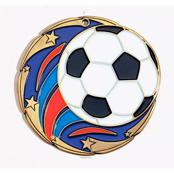 Soccer Color Star Medal 2 1/2" - Discontinued