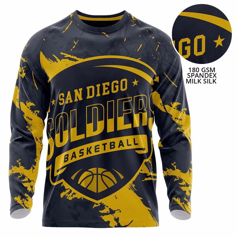 Unisex 180 GSM Spandex Milk Silk Sublimation Performance Long Sleeve T-shirt