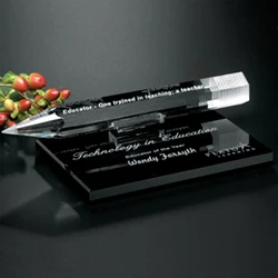 Pencil Award on Black Glass Base 1