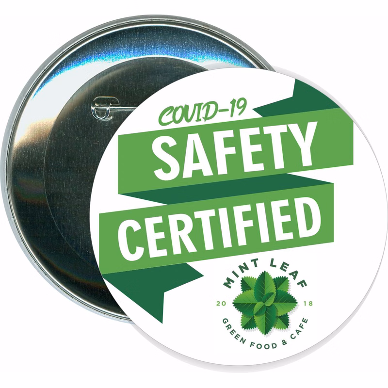 Safety Certified, COVID-19, Coronavirus Button