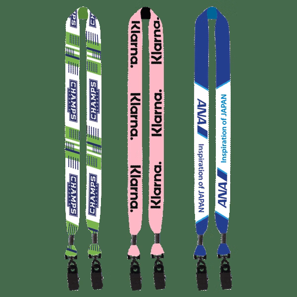 1" Double Ended Dye-Sublimated Lanyard with Metal Crimp & Metal Bulldog Clip
