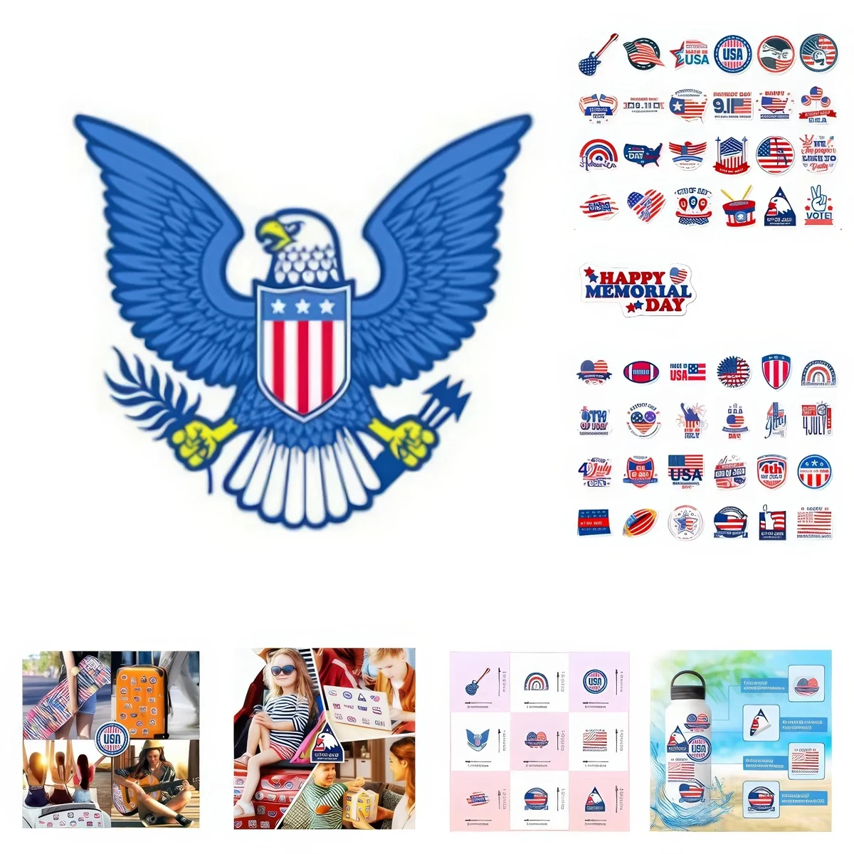 Varied USA Independence Day Stickers 1