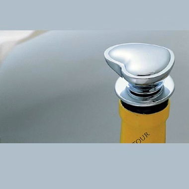 Ornamental Silver Heart Wine Bottle Stopper