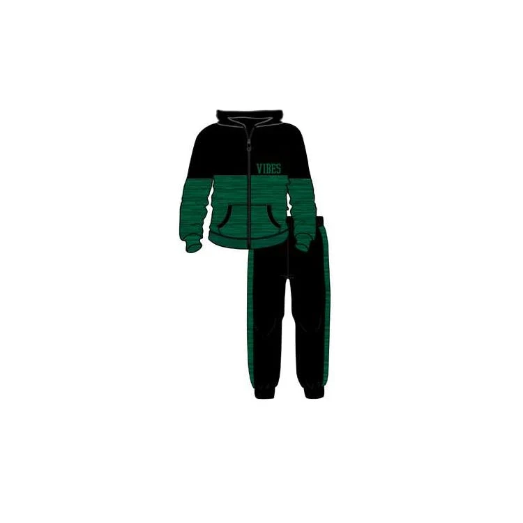 Boys' Fleece Hooded Jacket Set Green 4-7 1
