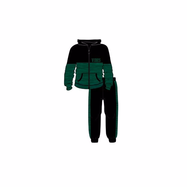 Boys' Fleece Hooded Jacket Set Green 4-7