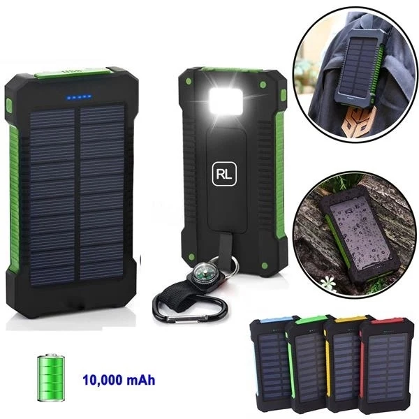 10000mAh Solar Power Bank With LED Flashlight 1