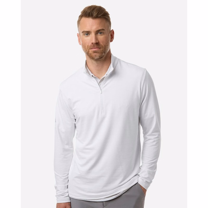 Adidas Men's Textured Stripe Quarter-Zip Pullover - A708