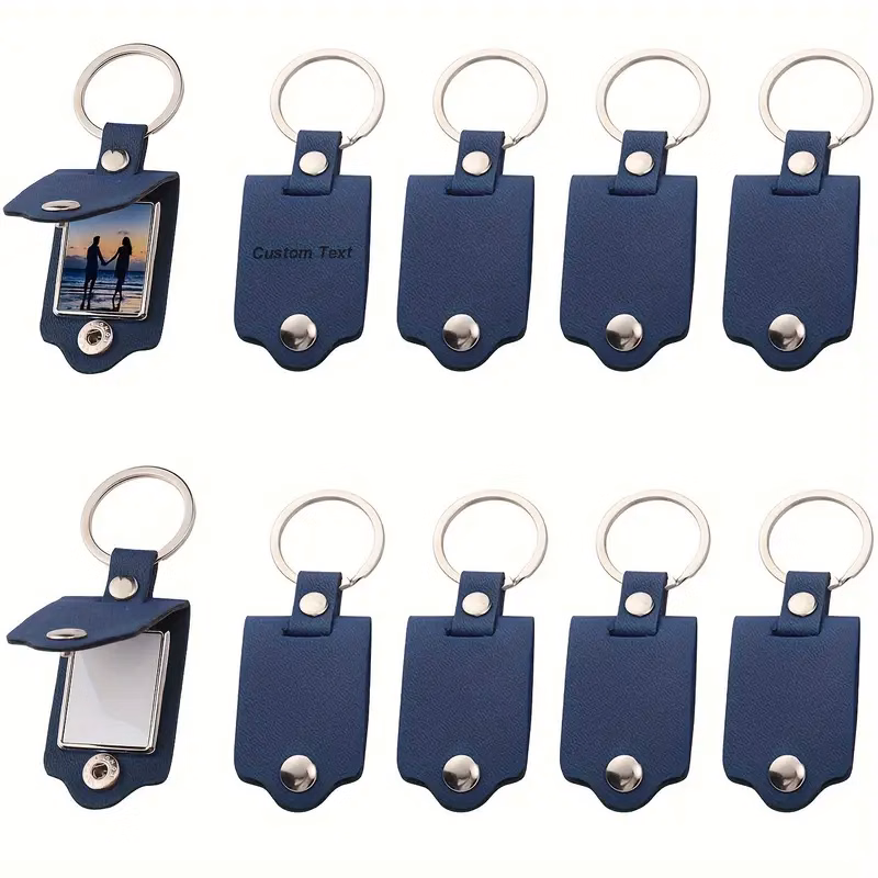 Small PU Leather Photo Clip With Keychain