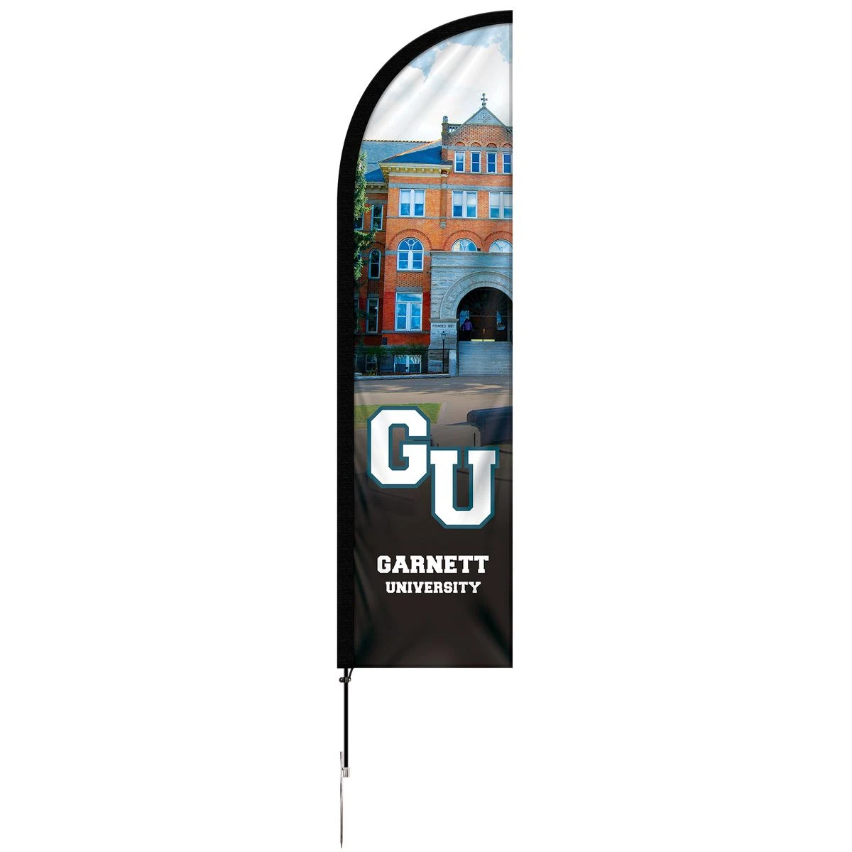 8' Single Reverse Portable Half Drop Banner w/ Hardware Set 1