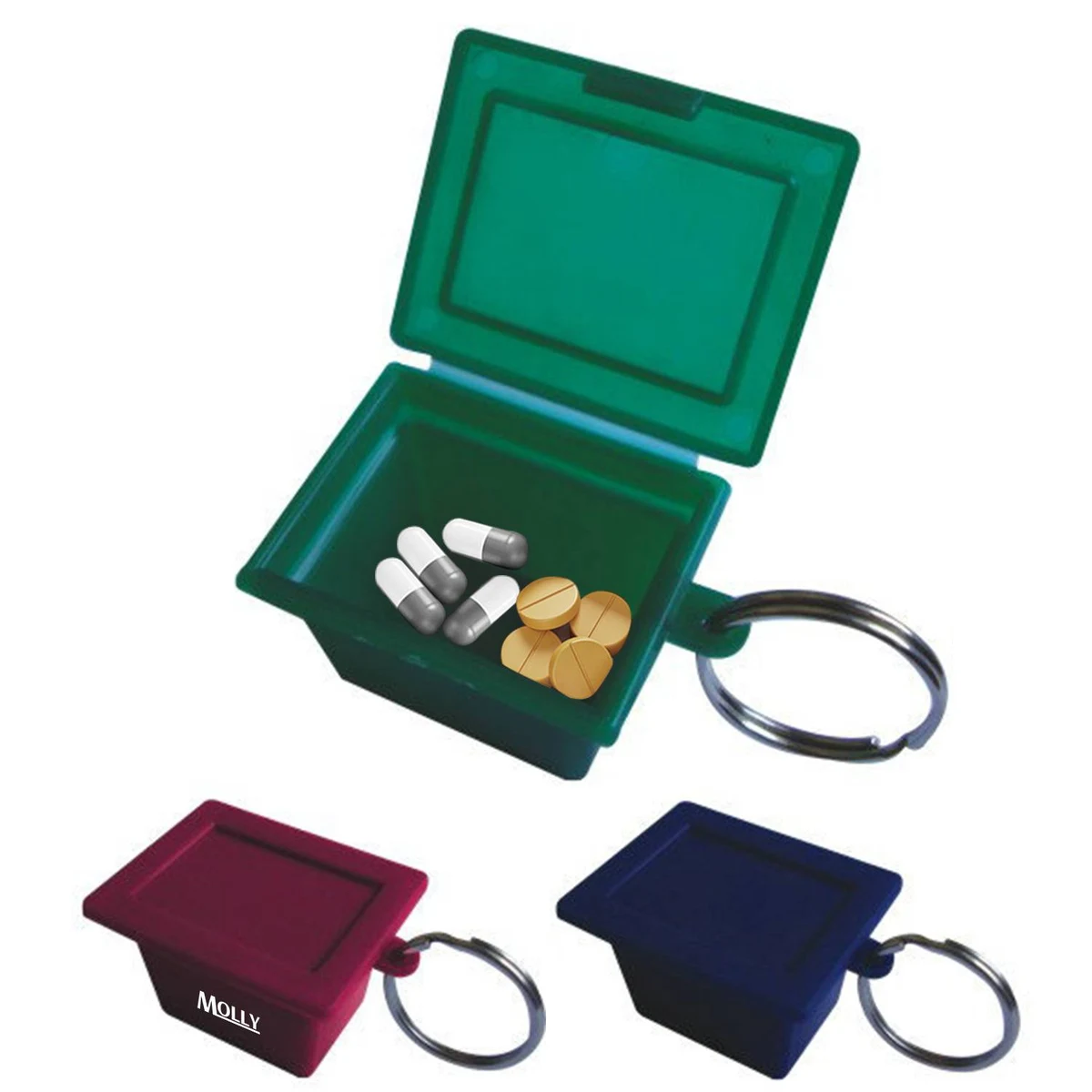 Mini Plastic Pill Box Keychain 1