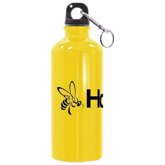 17 Oz Aluminum Sport Water Bottle W/ Carabiners Clip