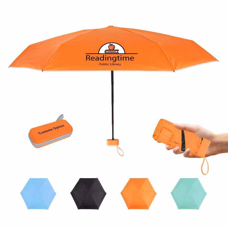 38" Arc Mini Folding Travel Umbrella with Case