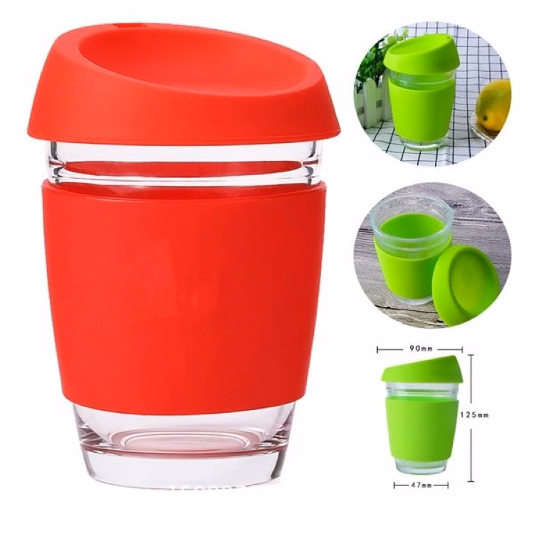 Glass Reusable Coffee Cup high-grade borosilicate glass