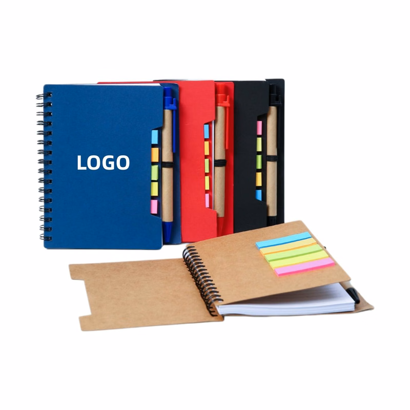 Sticky Flag Spiral Jotter Notepad W/Pen