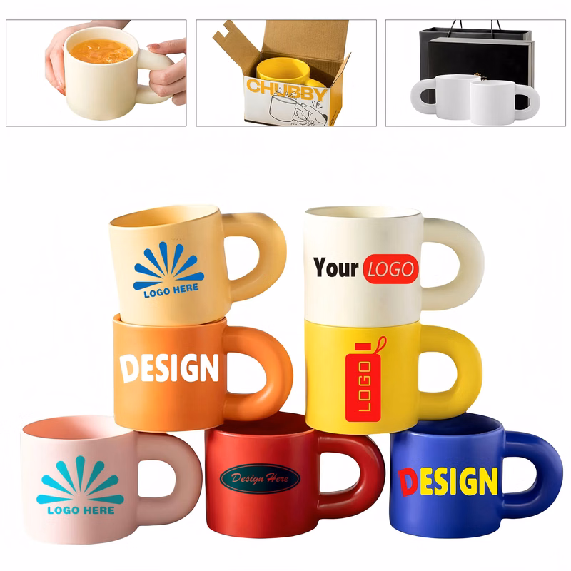 Large Ceramic Mug With Chunky Handle