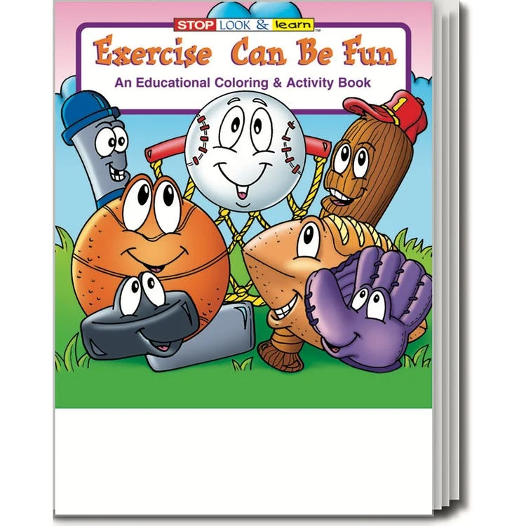 Exercise Can Be Fun Coloring Books - 16 Pages Ages 3-11 1