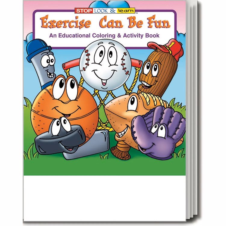 Exercise Can Be Fun Coloring Books - 16 Pages Ages 3-11