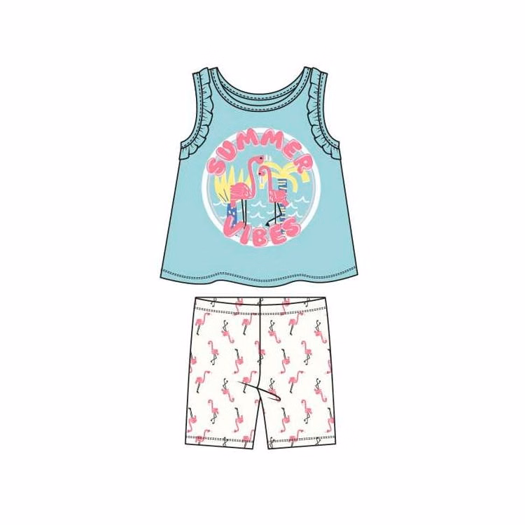 Girls' Bike Short Set - Blue Size 4-6X