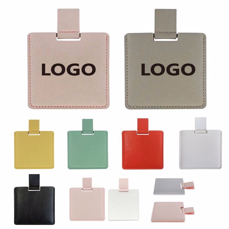 Stainless Steel Compact Mirror With PU Leather
