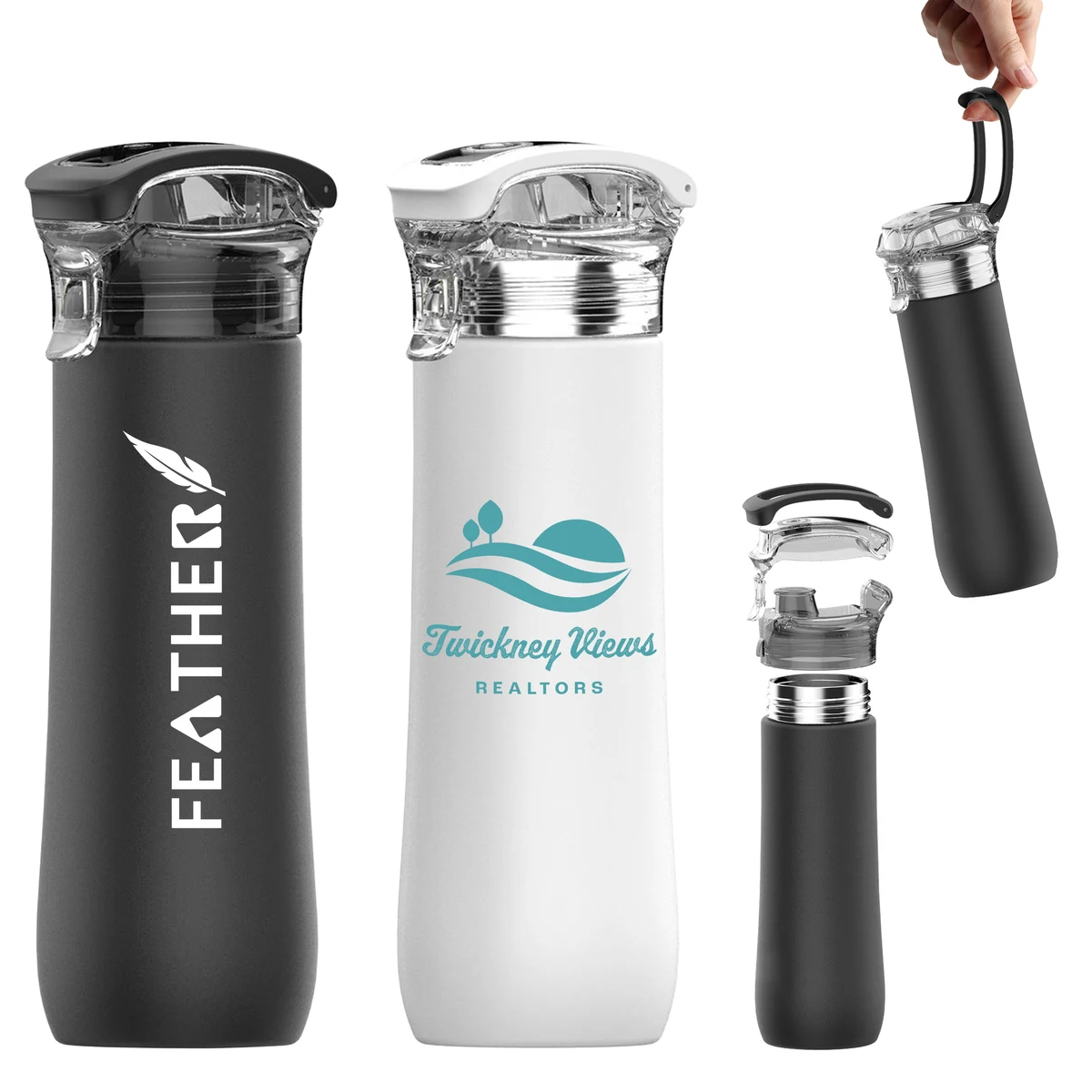 23 Oz. Double Wall Stainless Steel Vacuum Insulated Sport Water Bottle, custom water bottle with logo imprint 1