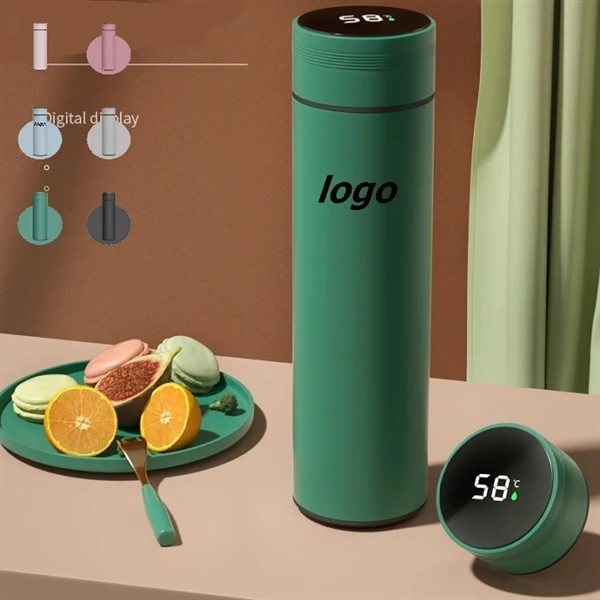 Smart Vacuum Thermos Flask with tempreture Display, custom water bottle with logo imprint 1
