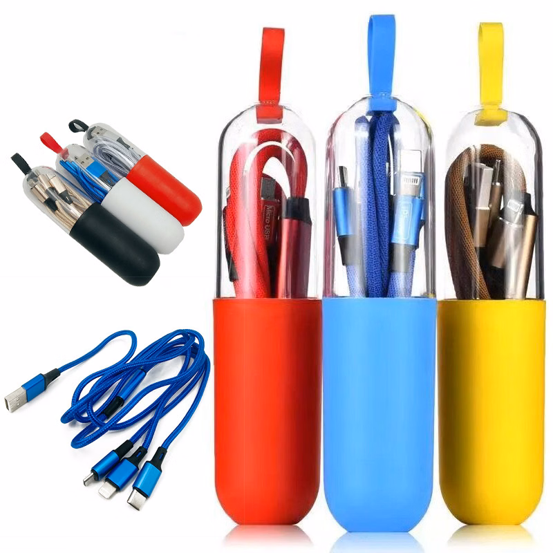 Multi Charger Cable With Capsule Tube Package