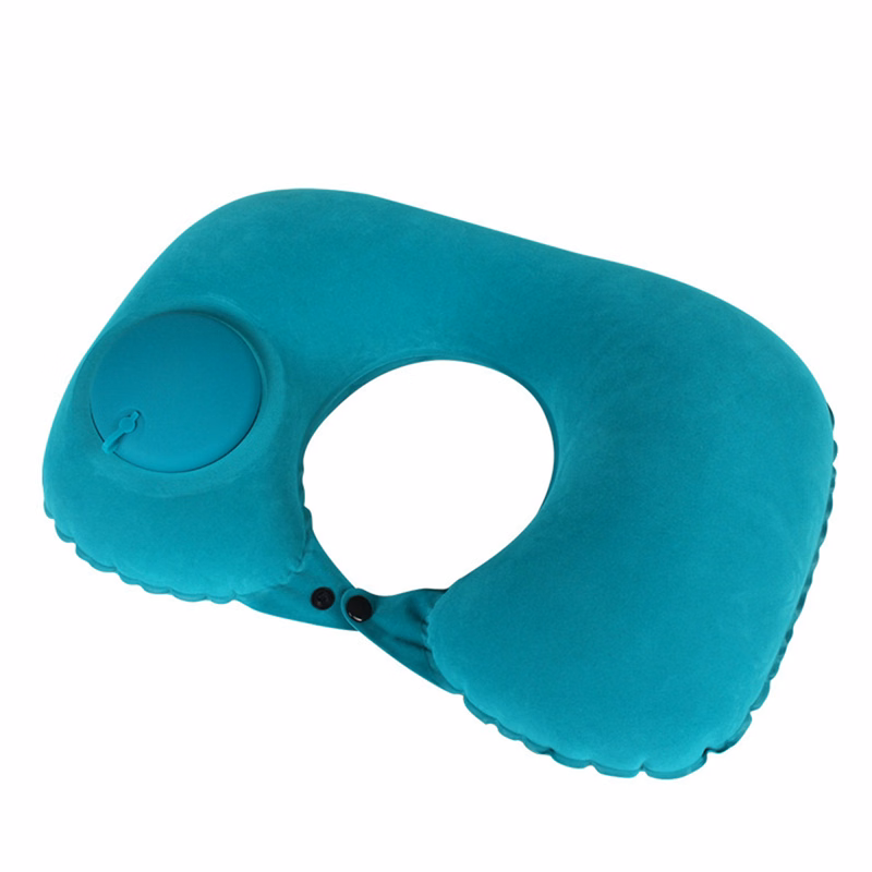 U-type Inflatable folding flocking pillow