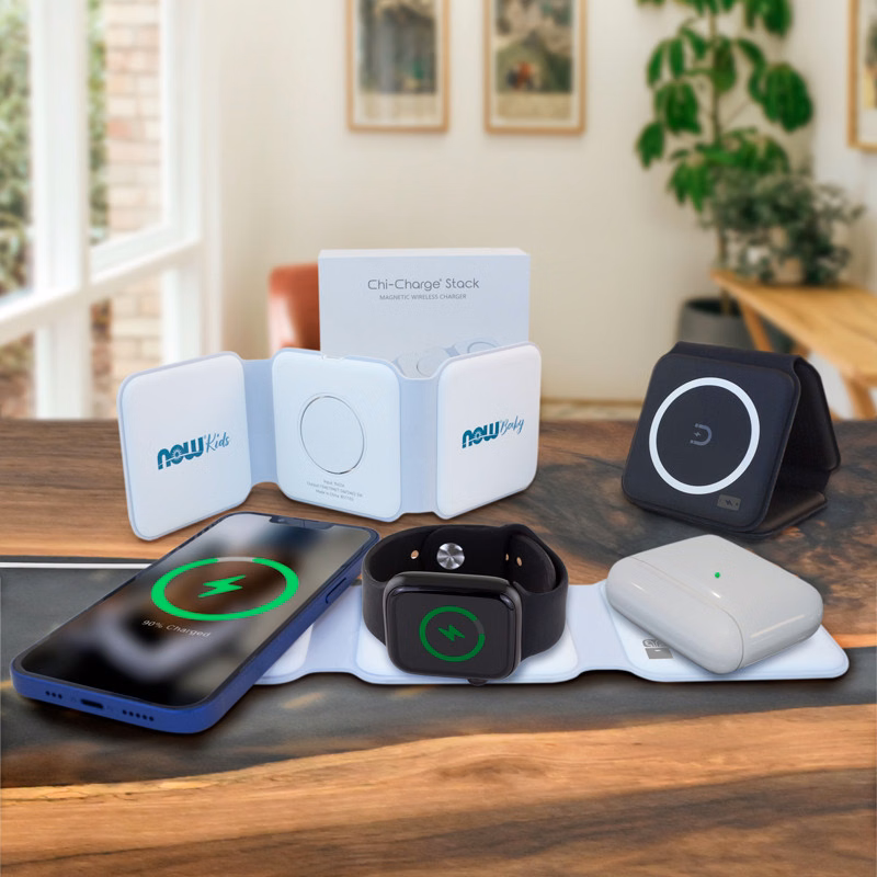Chi-Charge Stack Foldable 3-IN-1 Fast Charge Mat for Apple and Android