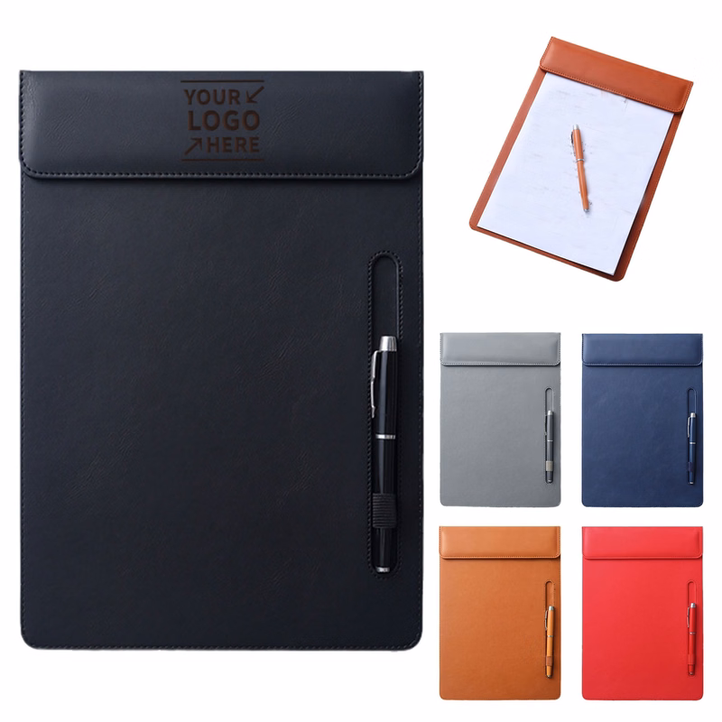 A4 Magnetic PU Leather Writing Board Clipboard W/ Pen Slot