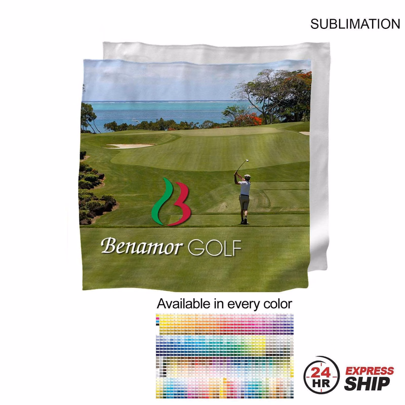 24 Hr Express Ship - Microfiber Dri-Lite Suede Shammy Cooling Towel, 15x15, Sublimated Edge to Edge