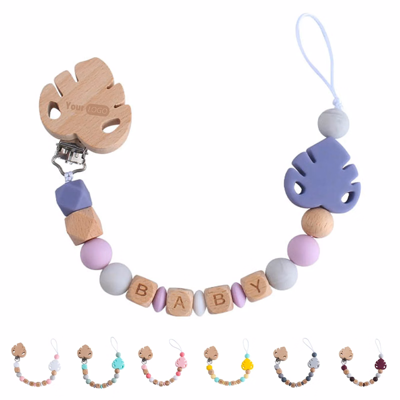 Beech Leaf Pacifier Clip