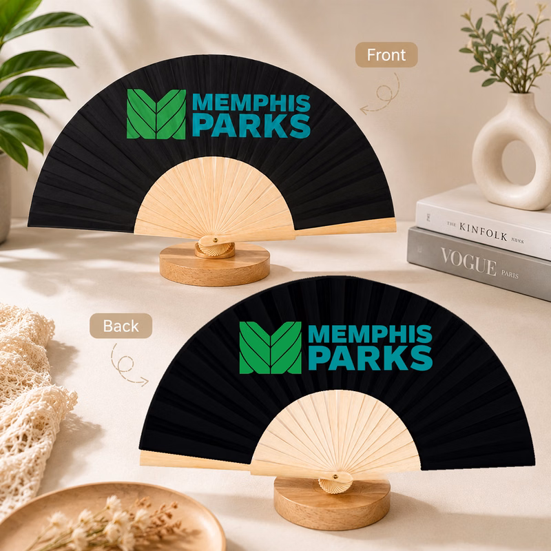 Eco-Bamboo Hand Fan (Double-Sided Print)