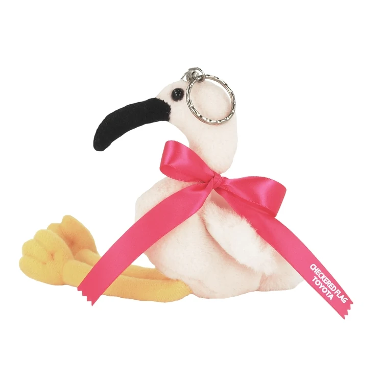 5" Flamingo Key Chain with Ribbon & 1 Color Imprint 1