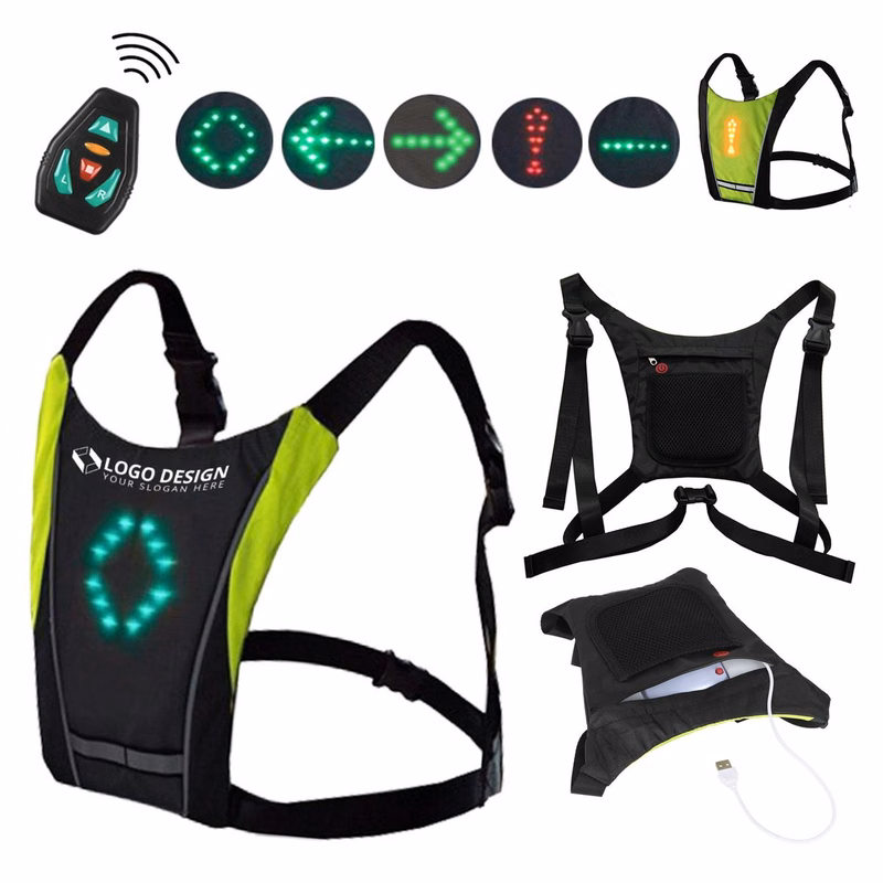LED Turn Signal Safety Vest Adjustable For Running Cycling