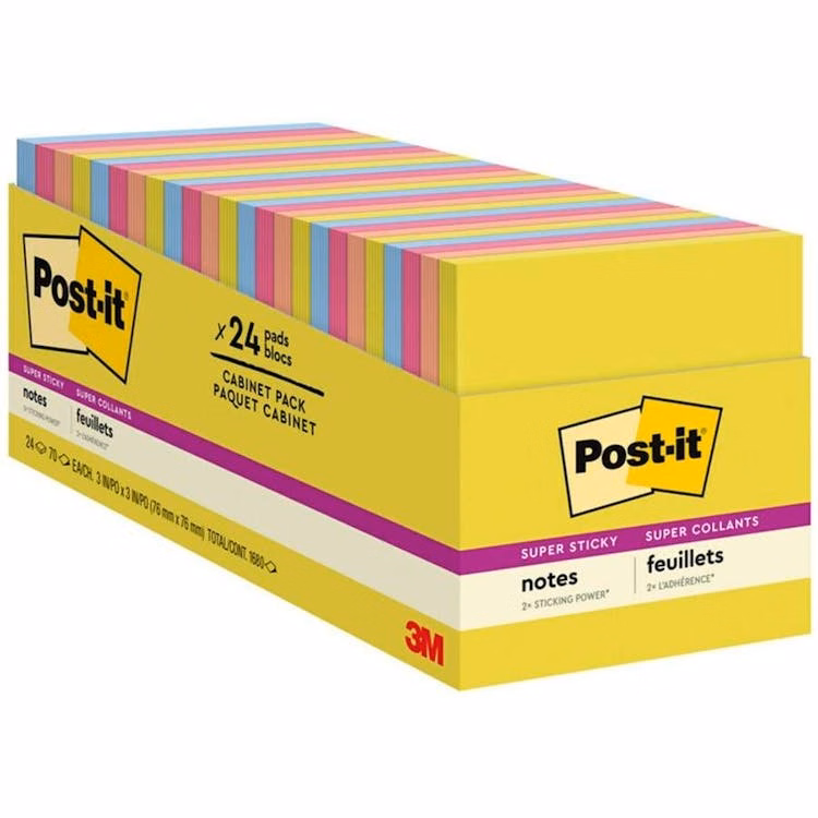 Super Sticky Notes - Summer Joy 70 Sheets 24 Pack