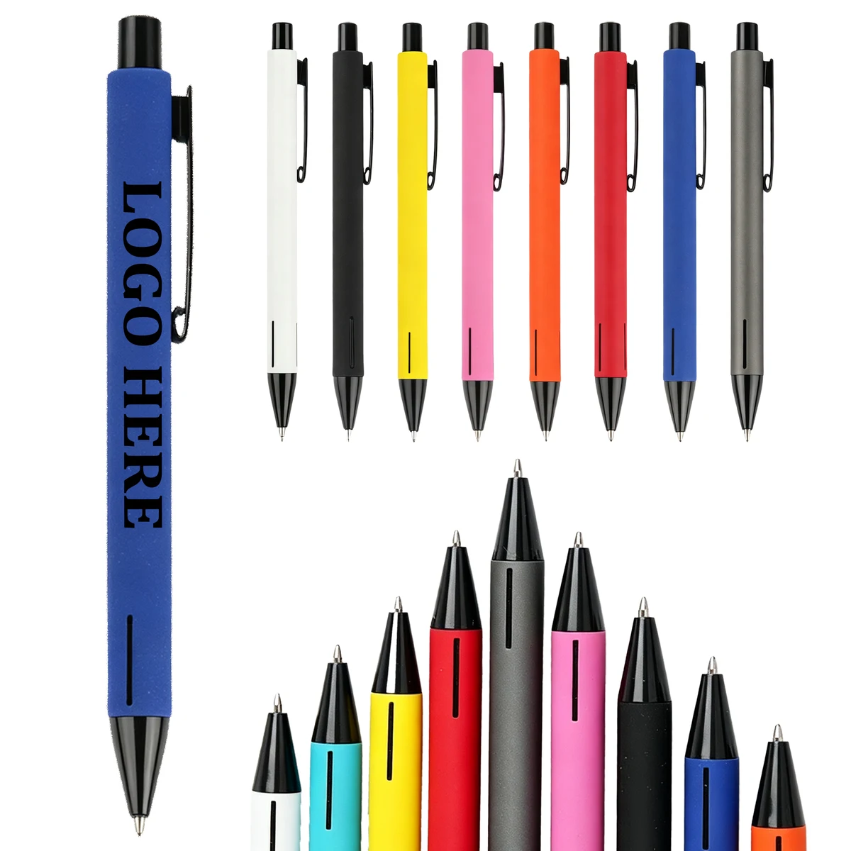 Colorful Metal Barrel Retractable Ballpoint Pen Fine Point School&Office Supplies 1
