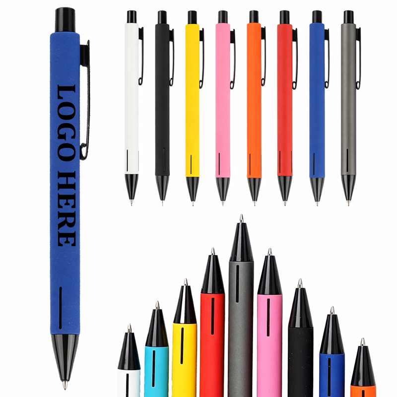 Colorful Metal Barrel Retractable Ballpoint Pen Fine Point School&Office Supplies