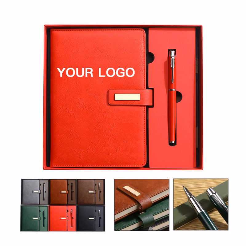 PU Leather A5 Notebook with Pen in Gift Packaging