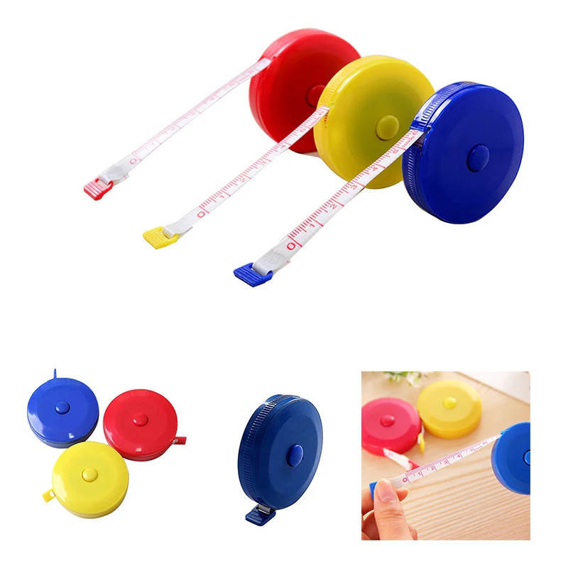 Mini Round Retractable Measure Tape Candy Color Telescopic Plastic Tape Measure 1