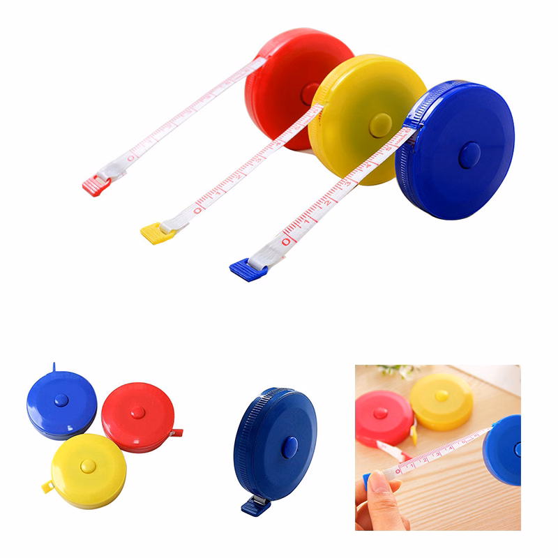 Mini Round Retractable Measure Tape Candy Color Telescopic Plastic Tape Measure
