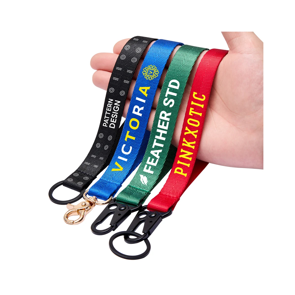 1'' Nylon Custom Printed Wristlet Keychain Lanyards 1