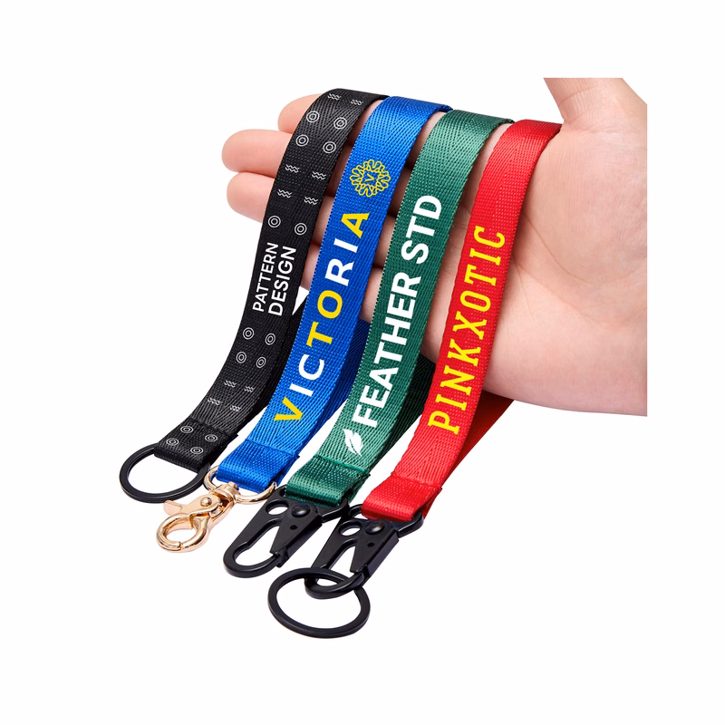 1'' Nylon Custom Printed Wristlet Keychain Lanyards