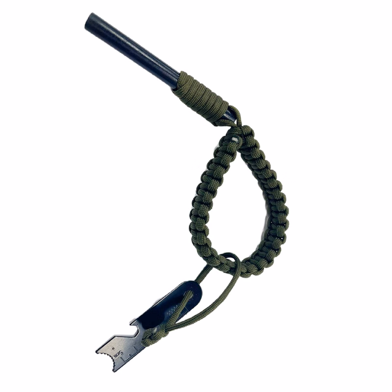 Camping Survival Magnesium Flint Stone Fire Starter with Paracord Lanyard