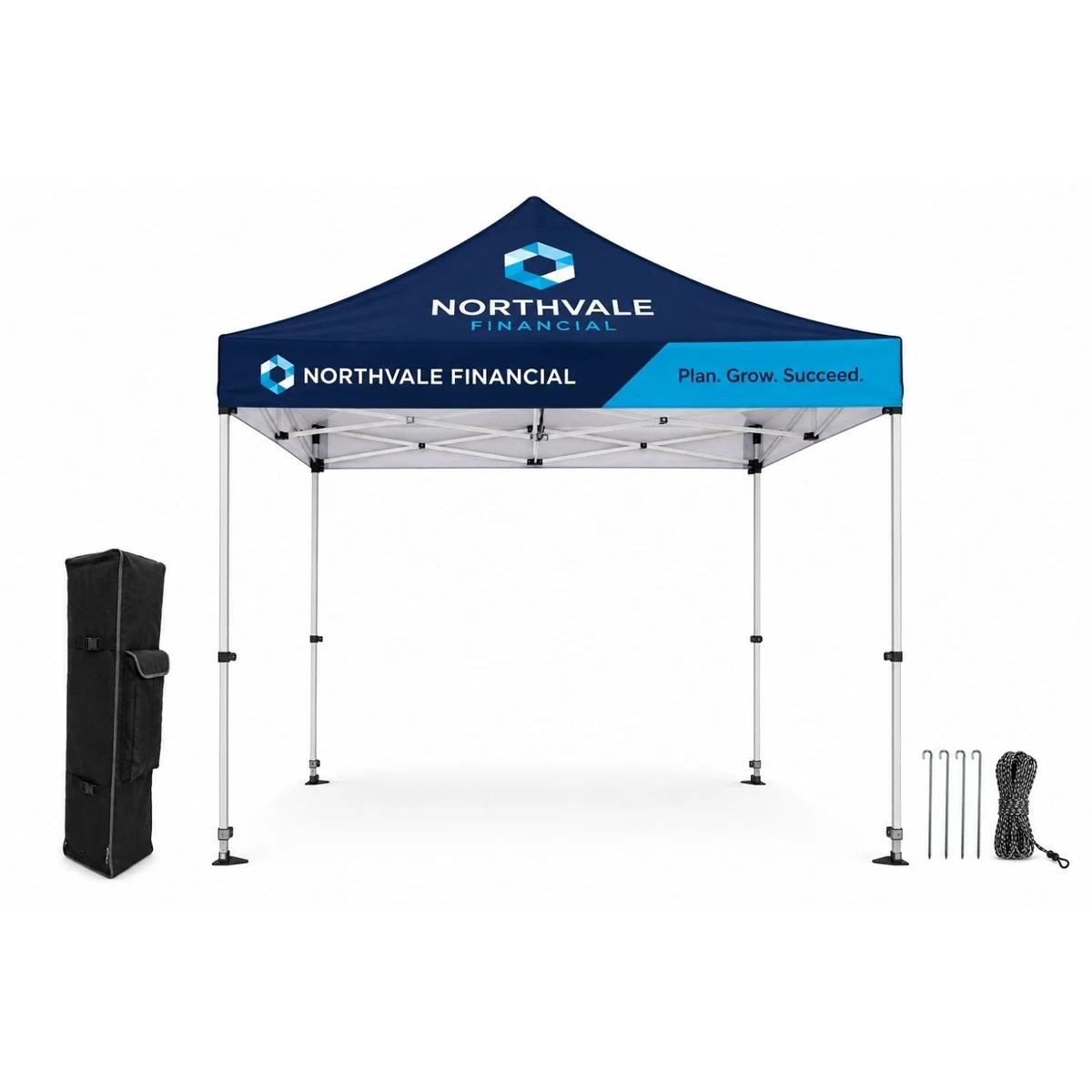 10' Premium Sublimated Tent Kit, Includes Premium 40mm Aluminum Frame, Canopy, Case, Grass Stake Kit 1