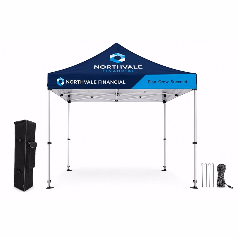 10' Premium Sublimated Tent Kit, Includes Premium 40mm Aluminum Frame, Canopy, Case, Grass Stake Kit
