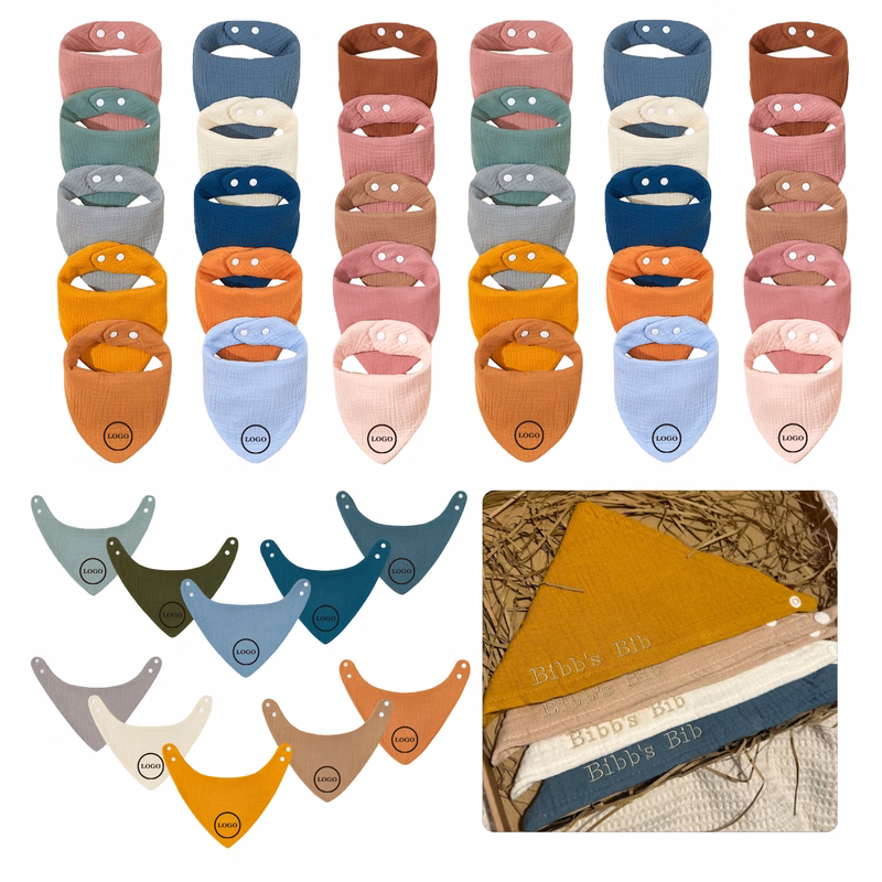 MOQ500 Pure Cotton Baby Bib