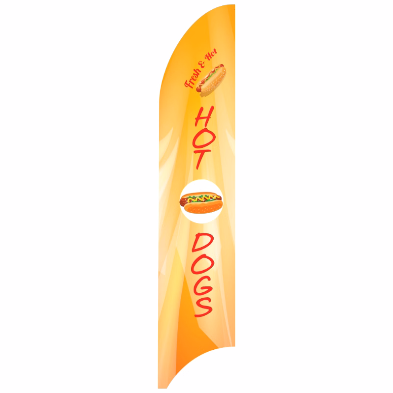 Hot & Fresh Hot Dogs Flag Kit with Poles 11 Feet G7 Feather Flag Sign Outdoor Banner - Orange