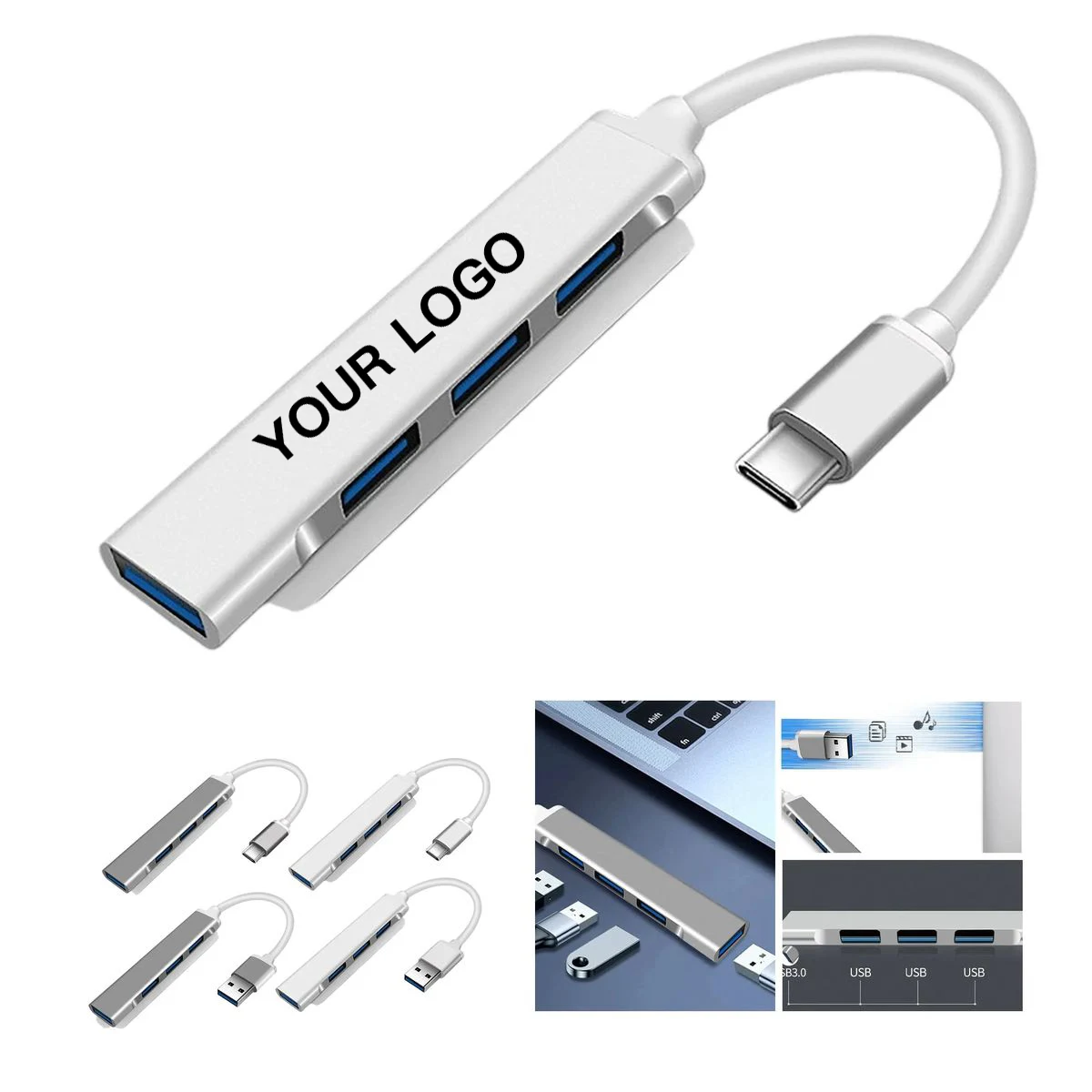 USB 2.0 Hub Adapter for Keyboard, Mouse, and Flash Drives 1