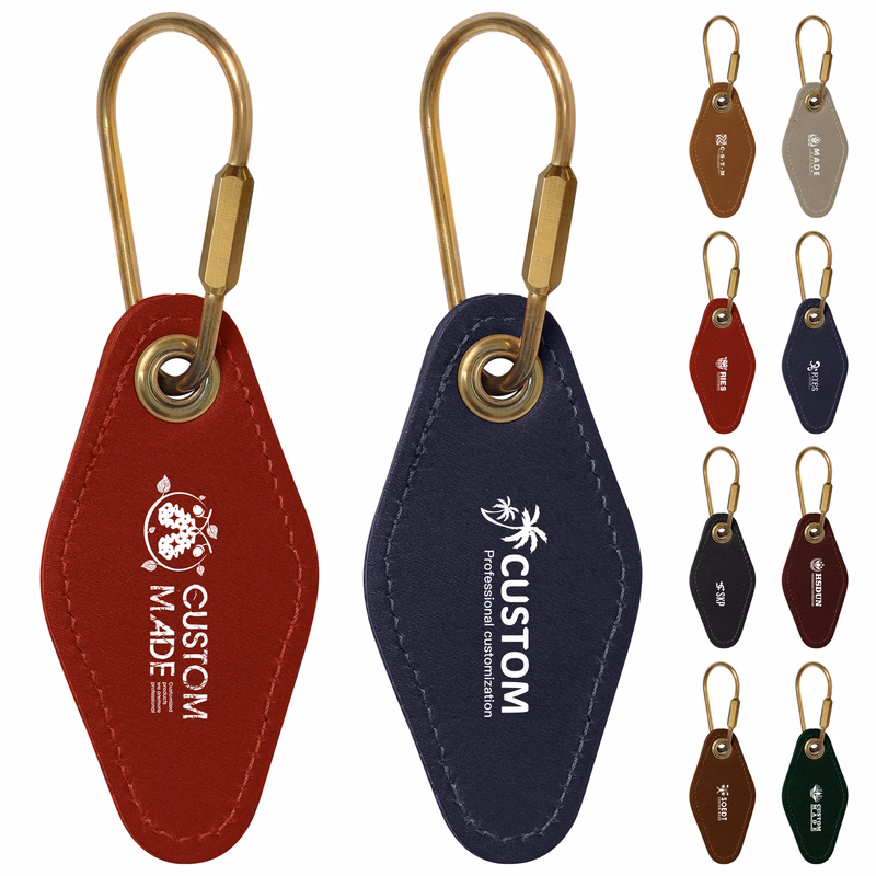 Vintage PU Leather Hotel Keychain Motel Key Tag